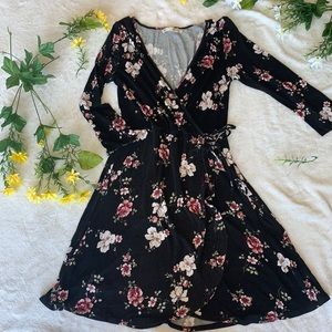 Wrap style floral dress